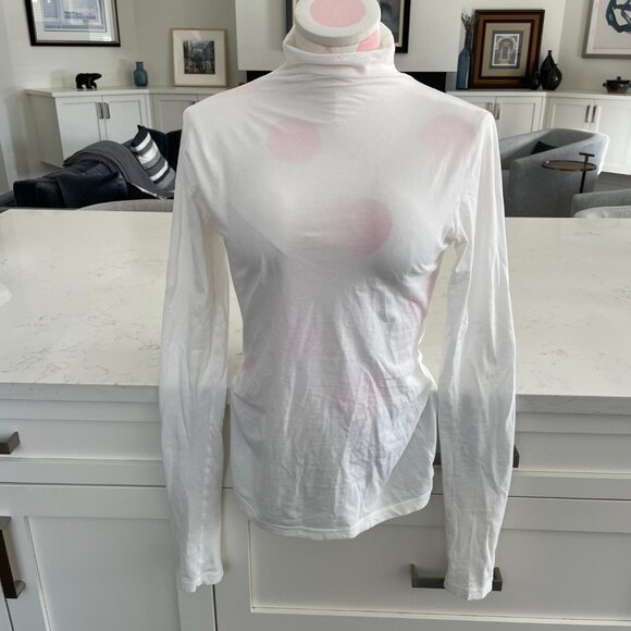 Velvet By Graham & Spencer LS Mock Neck Lightweight Cotton Blend Top White Sz S - Picture 13 of 13